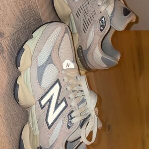 New Balance Cream and Gray Athletic Shoes